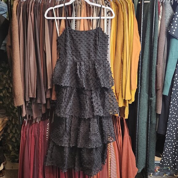 Lulu's Black Midi Dress - Picture 1 of 8